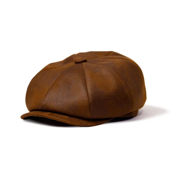 Saint Martin - Faux Leather Newsboy Cap - Image 3