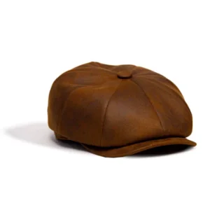 Saint Martin – Faux Leather Newsboy Cap